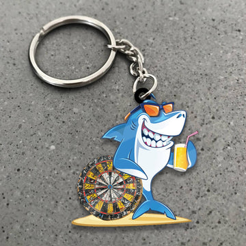 Maxcorners Darts Cool Shark Dartboard 3D Keychain