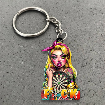 Maxcorners Darts Punk Girl 3D Keychain