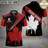 MaxCorners Darts Canadian Flag Customized Name, Team Name 3D Polo Shirt