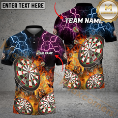 Maxcorners Fire Flame Thunder Darts Jersey Personalized Name, Team Name 3D Shirt