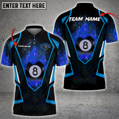 Maxcorners Billiards 8 Ball Fire Customized Name 3D Shirt (Multi Color Options)
