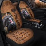 Maxcorners Personalized Name Turkey Hunting Leather Pattern Car Seat Covers