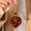 Maxcorners Darts Flaming Skull Dartboard 3D Keychain