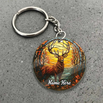 Maxcorners Personalized Deer Ornament, Custom Name Christmas Decoration, Rustic Woodland Animal Ornament for Holiday Tree LM0411