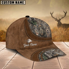 Maxcorners Cross Hunting Boar Leather Pattern Personalized Hats 3D Multicolored