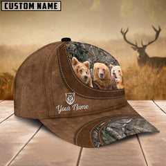 Maxcorners Cross Hunting Bear Leather Pattern Personalized Hats 3D Multicolored