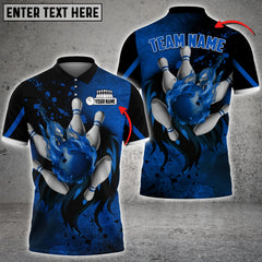 Maxcorners Bowling Lion Flame Multicolor Option Customized Name 3D Shirt