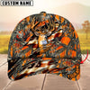 Maxcorners Deer Hunting Eternity Cracked Flag Multicolor Personalized Name 3D Cap
