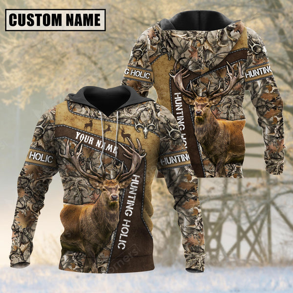 Maxcorners Personalized Name Hunting Deer 3D All Over Printed Clothes