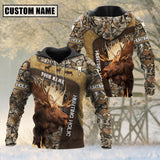 Maxcorners Personalized Name Hunting Moose 3D All Over Printed Clothes