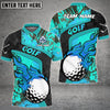 Maxcorners Golf Grunge Multicolor Option Customized Name 3D Shirt