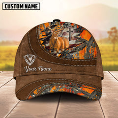 Maxcorners Cross America Hunting Deer Personalized Hats 3D Multicolored