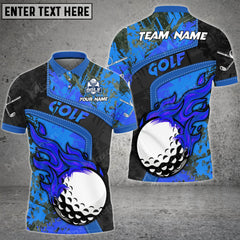 Maxcorners Golf Grunge Multicolor Option Customized Name 3D Shirt