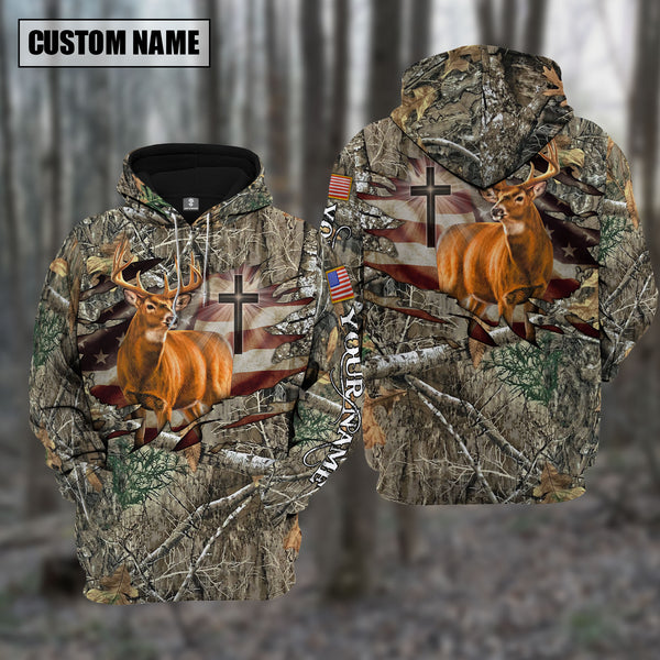 Maxcorners Personalized Name Deer Hunting All Over Printed Unisex Shirt