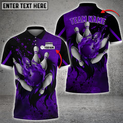 Maxcorners Bowling Lion Flame Multicolor Option Customized Name 3D Shirt