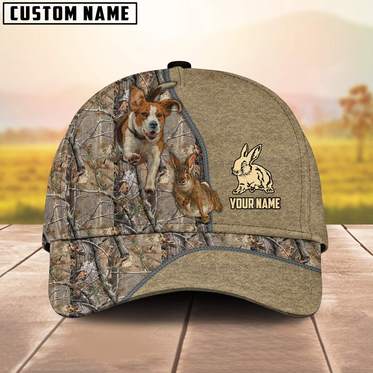 Maxcorners Rabbit Hunting Classic Pattern Personalized Hats 3D Multicolored