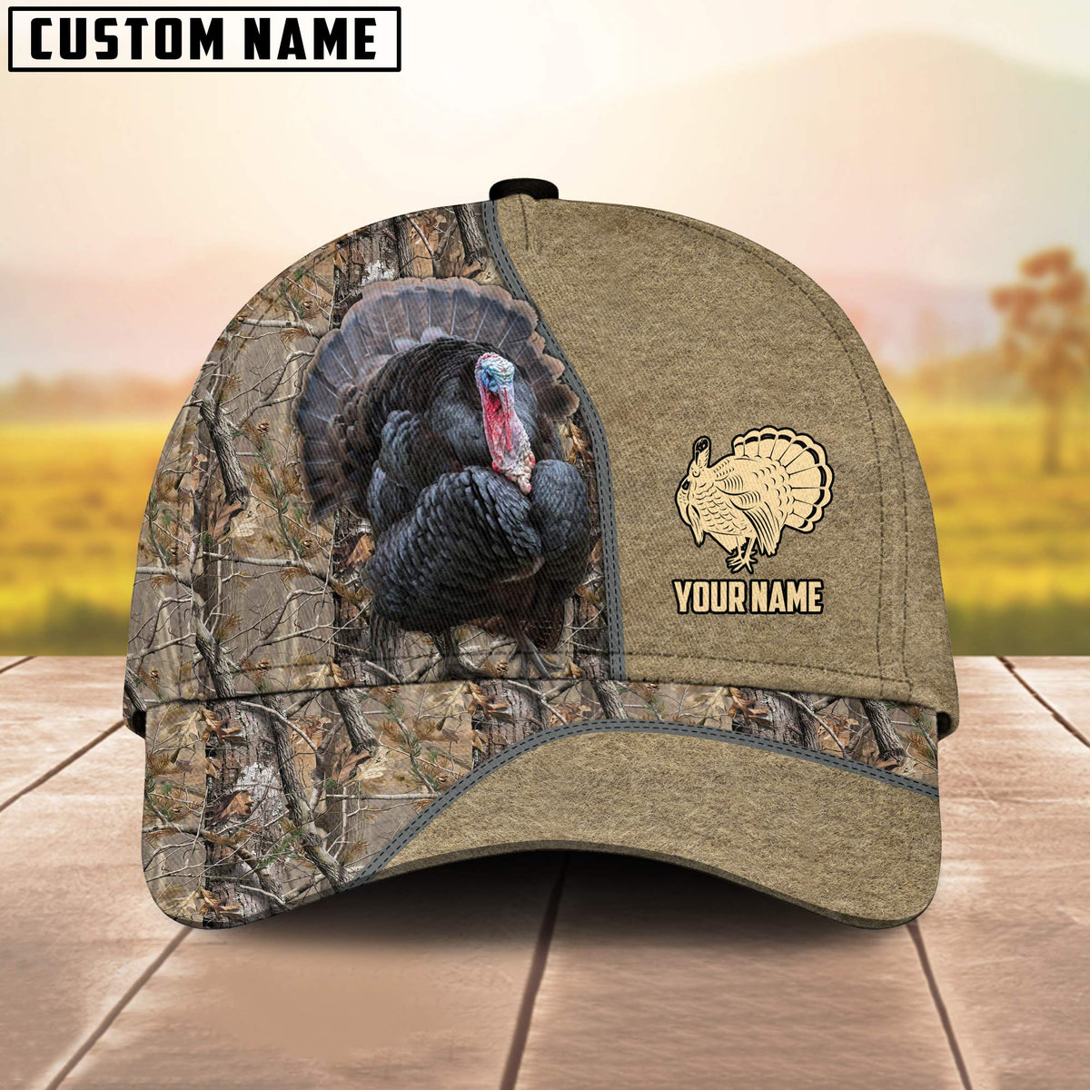 Maxcorners Turkey Hunting Classic Pattern Personalized Hats 3D Multicolored