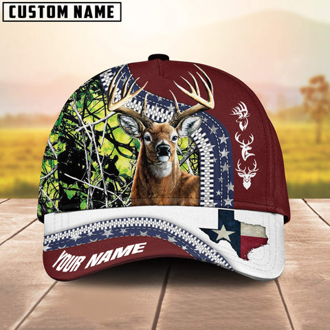 Maxcorners Hunting Deer Texas Personalized Hats 3D Multicolored