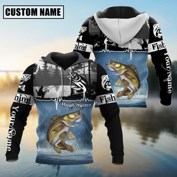 Maxcorners Personalized Walleye Fishing Jerseys 3D Hoodie