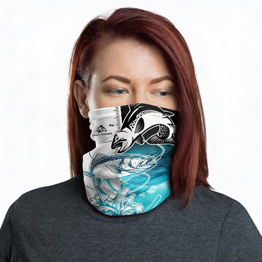Maxcorners Trout Fishing White Blue Water Neck Gaiter