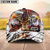 Maxcorners Premium Hunting Deer US Flag Eagle Personalized Hats 3D Multicolored