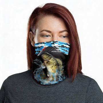 Maxcorners Crappie Fishing Blue Camo Sport Neck Gaiter
