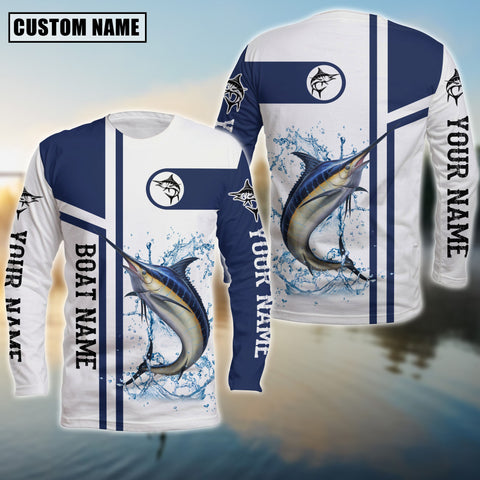 Maxcorners Fishing Marlin Customize Name And Boat Name 3D Shirts