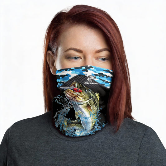 Maxcorners Bass Fishing Blue Camo Sport Neck Gaiter