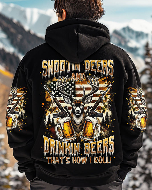 Maxcorners Shooting Deers And Drinking Beers All Over Print LM1601