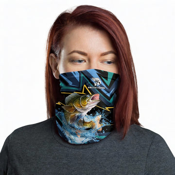 Maxcorners Walleye Fishing Lightning Pattern Sport Neck Gaiter