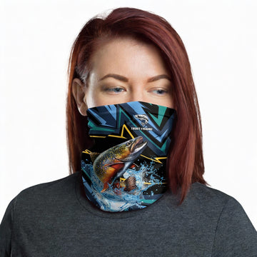 Maxcorners Trout Fishing Lightning Pattern Sport Neck Gaiter