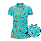 Maxcorners Golf And Margarita Pattern Shirts, Funny Cocktail Golf Polos For Women, Ladies Golf Shirt