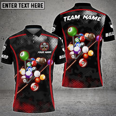 Maxcorners Billiards Camo Polygon Pattern Multicolor Option Customized Name 3D Shirt