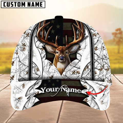 Maxcorners Deer Hunting The Best Of Flag Multicolor Option Personalized Name 3D Cap