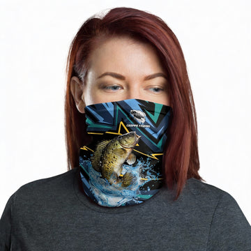 Maxcorners Crappie Fishing Lightning Pattern Sport Neck Gaiter