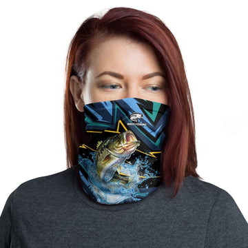Maxcorners Bass Fishing Lightning Pattern Sport Neck Gaiter