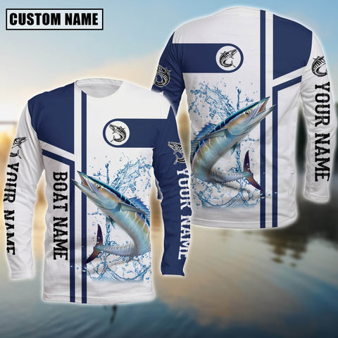 Maxcorners Fishing Wahoo Customize Name And Boat Name 3D Shirts