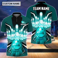 Maxcorners Bowling And Pins Multicolor Option Customized Name 3D Shirt