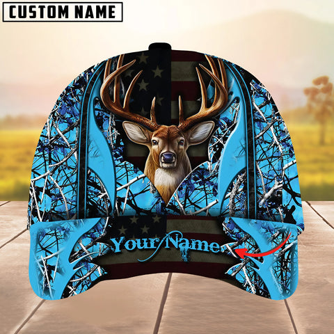 Maxcorners Deer Hunting The Best Of Flag Multicolor Option Personalized Name 3D Cap