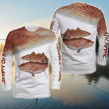 Maxcorners Personalized Red Fish Puppy Drum Tournament Fishing 3D Shirts