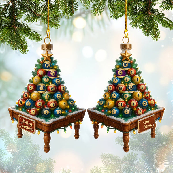 Maxcorners Personalized Billiards Ornament, Custom Pool Christmas Tree, Gift For Billiards Players