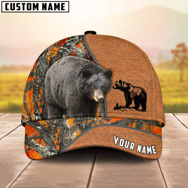 Maxcorners Bear Hunting Leather Pattern Personalized 3D Cap