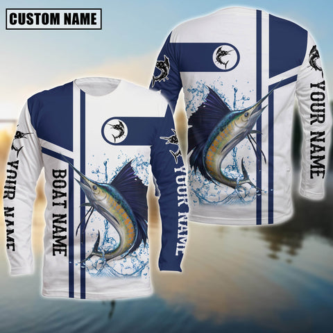 Maxcorners Fishing Sailfish Customize Name And Boat Name 3D Shirts