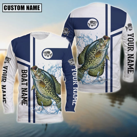 Maxcorners Fishing Crappie Customize Name And Boat Name 3D Shirts