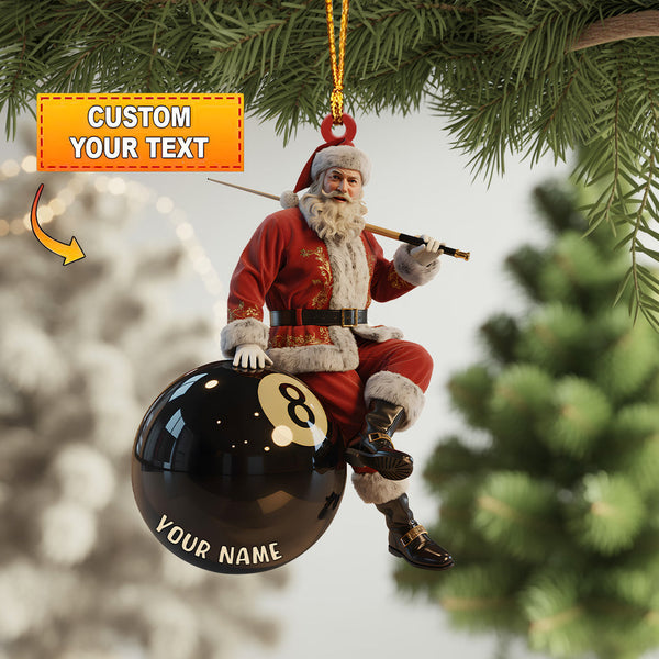Maxcorners Pool Player Santa Ornament