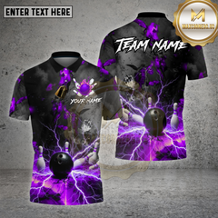 Maxcorners Bowling Volcano Lava Explosion Lightning Multioptions Personalized Name, Team Name Unisex 3D Shirt