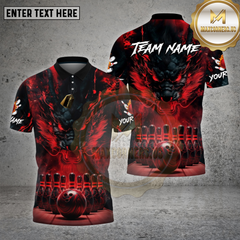 Maxcorners Bowling Fire Demon Inferno Power Multioptions Personalized Name, Team Name Unisex 3D Shirt