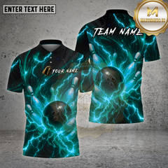 Maxcorners Bowling Thunder Bolt Lightning Multioptions Personalized Name, Team Name Unisex 3D Shirt
