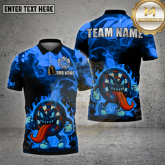 Maxcorners Dartboard Cartoon Shirt Crazy Flame Dartboard Multioptions Personalized Name, Team Name Unisex 3D Shirt (4 Colors)