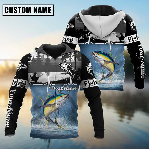 Maxcorners Personalized Tuna Fishing Jerseys 3D Hoodie